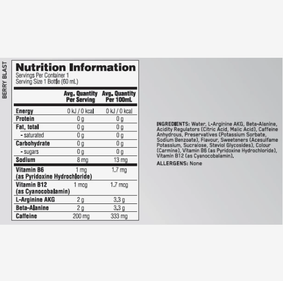 Pure Pre 200 Shot RTD by Optimum Nutrition